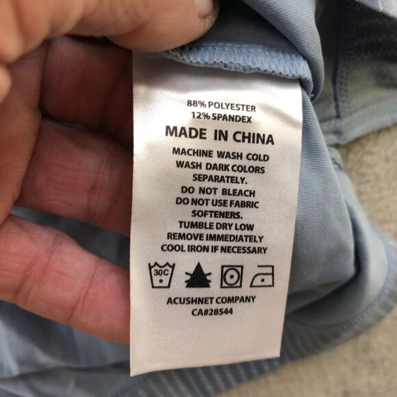 FootJoy Mens Performance Polo Shirt Size 2XL Blue Zigzag Short Sleeve Golf - Picture 6 of 12